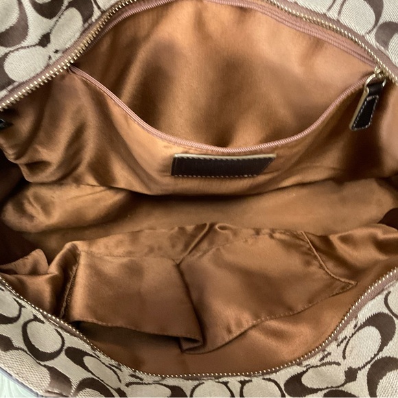 COACH Brown/Beige Signature Jacquard Gallery Shoulder Zip-Tote/Bag F1160-F17725 - Picture 14 of 15